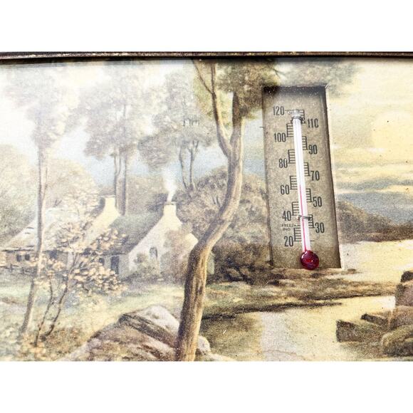 Vintage Framed Print with Thermometer - Picture 2 of 5